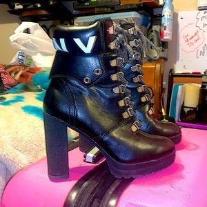 D K N Y Combat Boot Heels